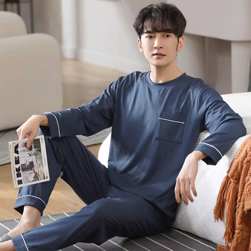 Long sleeve round neck autumn pajamas 2pcs set