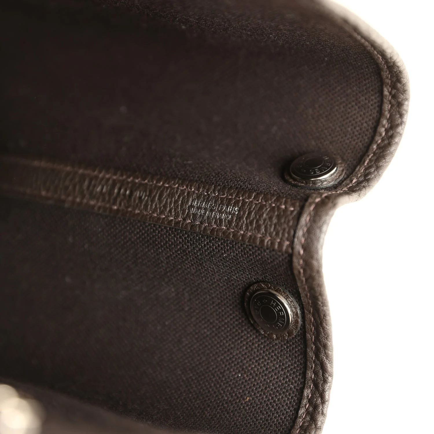 Hermes Garden Party 30 Ebene Toile Officier Canvas and Negonda Palladium Hardware