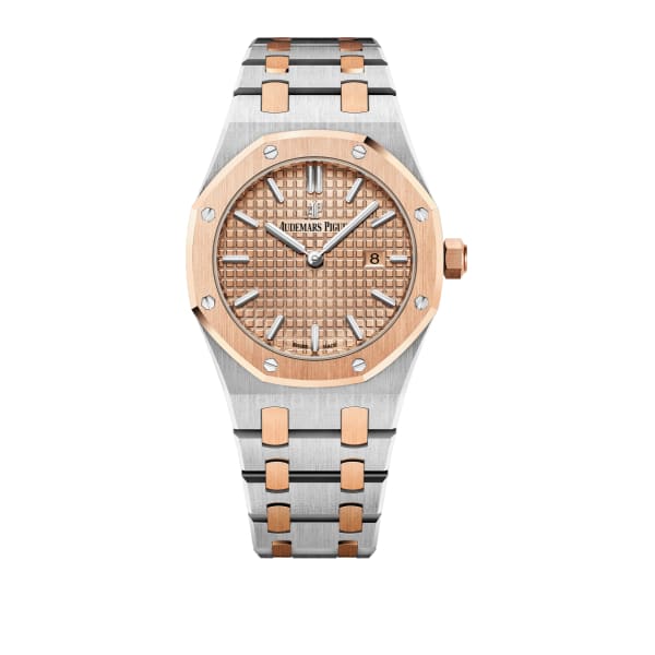 【Super Clone】Audemars Piguet Royal Oak Quartz Rose dial, 33mm, Rose gold, 67650SR.OO.1261SR.01