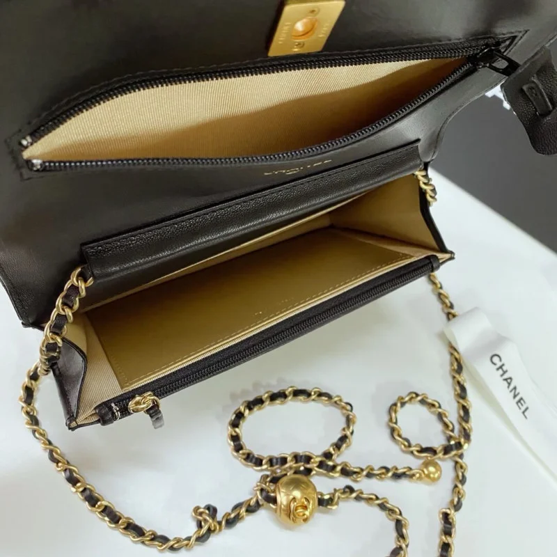 Chanel W-With -Details On Strap Ap1450 In Lambskin