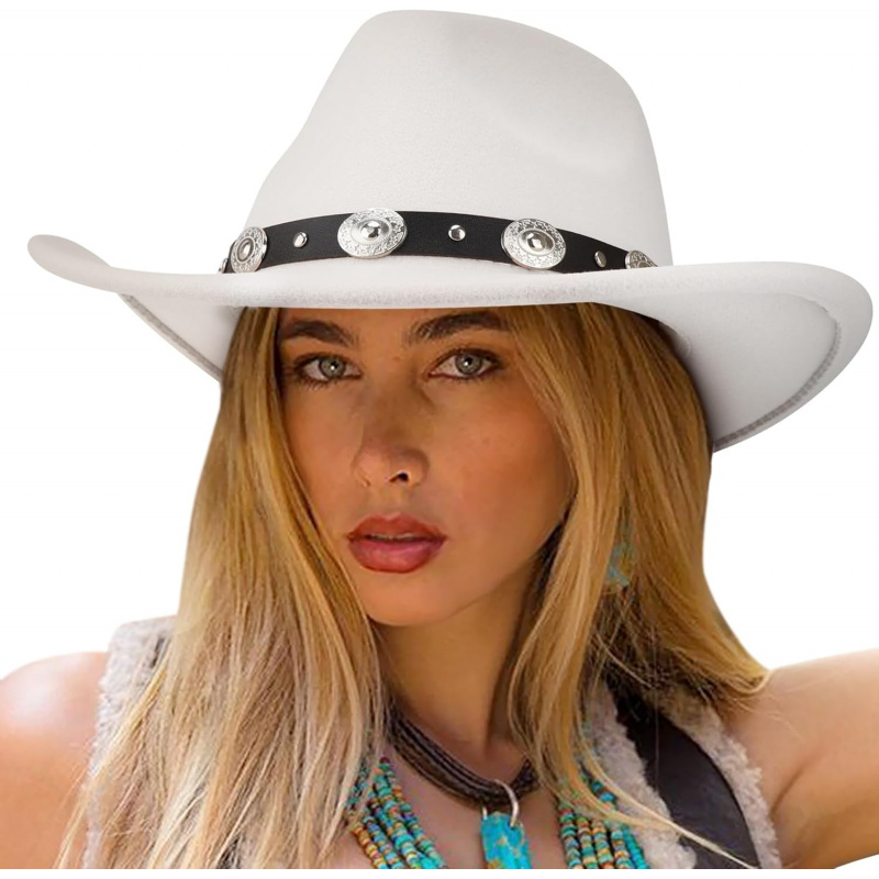 Women Men Classic Felt Wide Brim Western Cowboy
