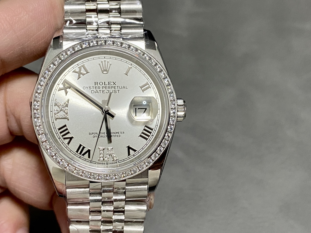 Rolex Datejust 36mm Stainless Steel White Roman Jubilee m126284rbr 0017