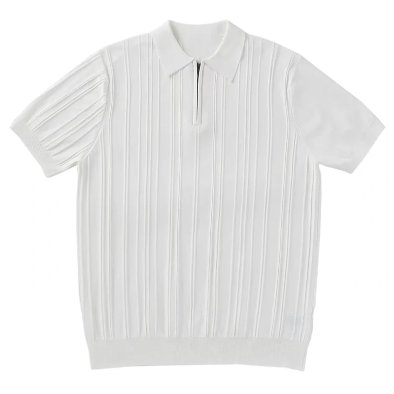 Mivanity Men's Slim Fit Quarter Zip Polo Shirt