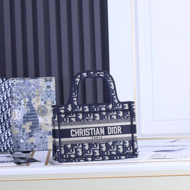 Dior Oblique Embroidery Mini Book Tote