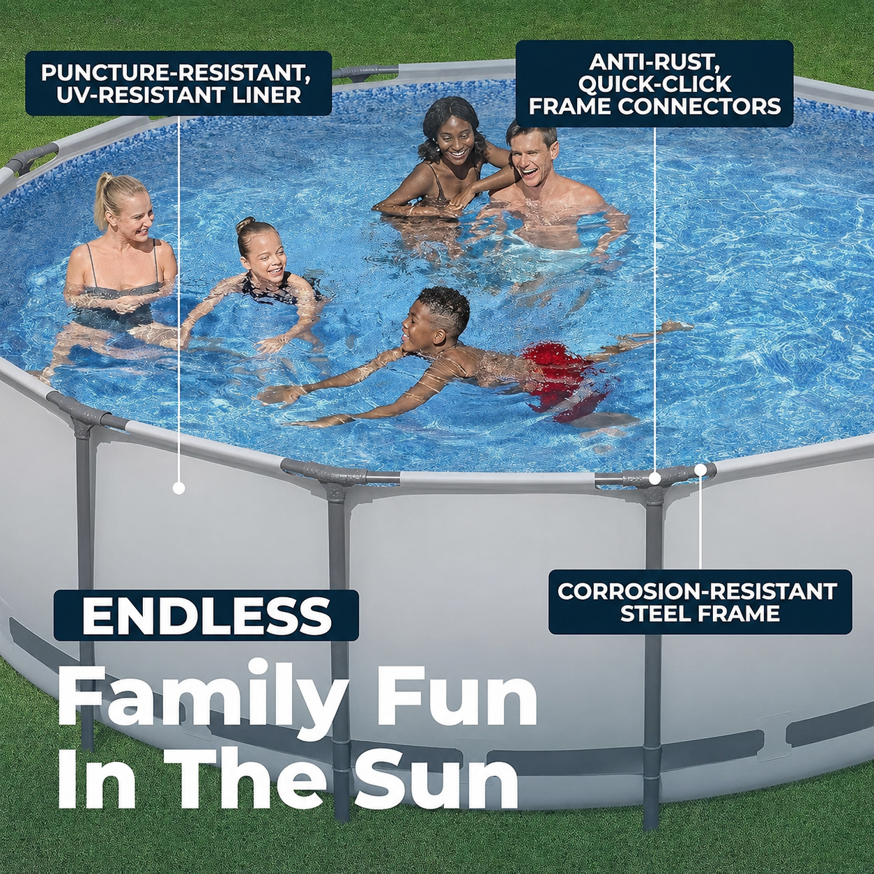 🔥clearance sale🔥Steel Pro MAX  Round Above Ground Outdoor Swimming Pool with Pump