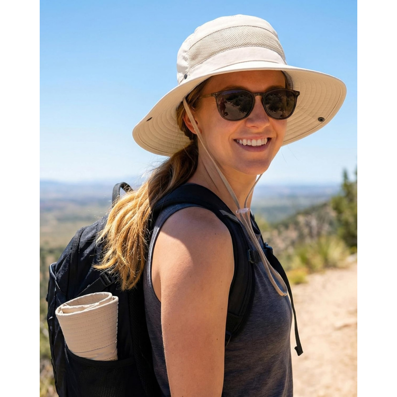 Women's Sun Hat with Ponytail Hole Beach