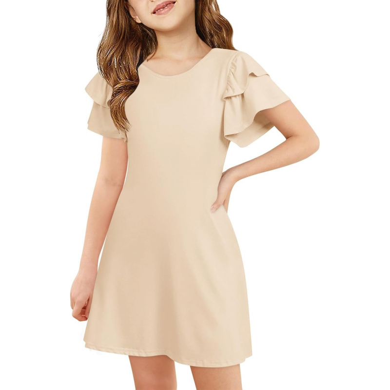 Girls Ruffle Sleeve Dresses