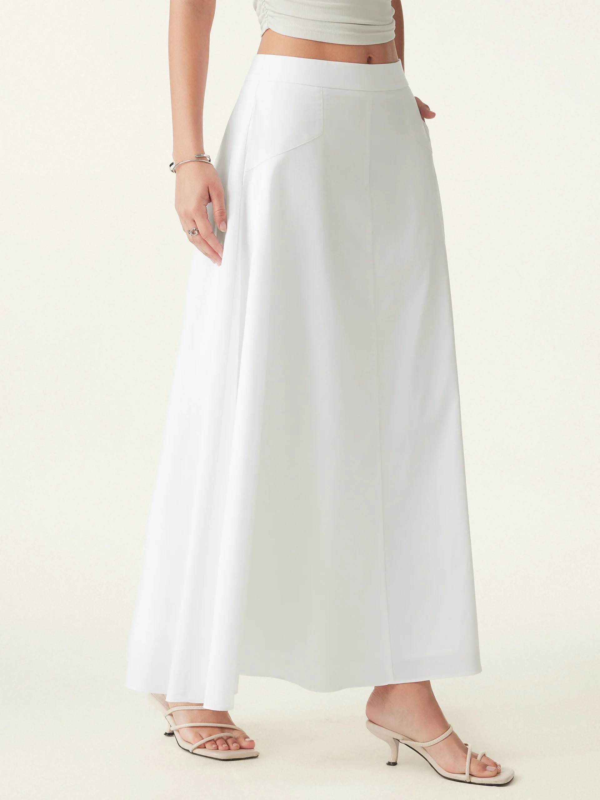 Pull-on Midi Skirt with Pockets