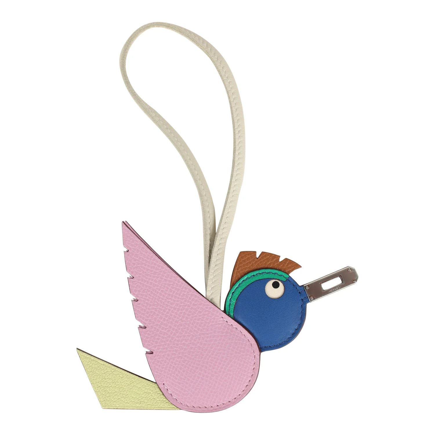 Hermes Birdy Charm Bleu De France, Craie, Mauve Sylvestre, Jaune Bourgeon, Menthe, Gold Epsom, Chevre & Swift Palladium Hardware