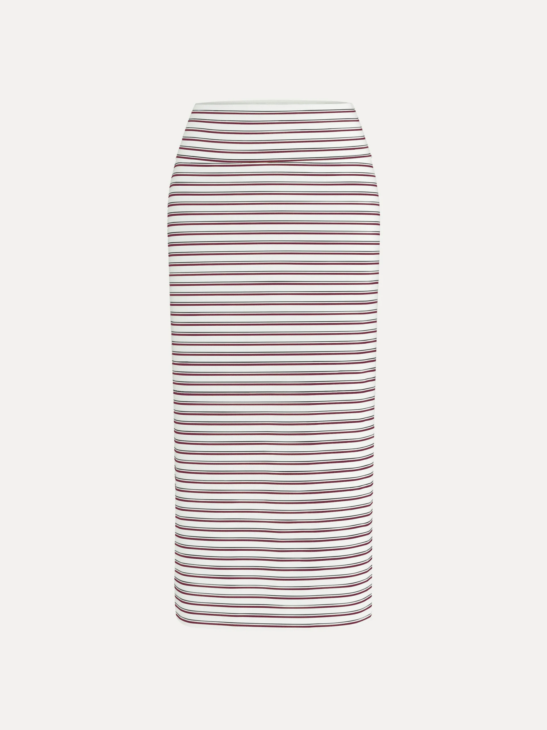 Low Rise Folded Waist Striped Midi Skirt