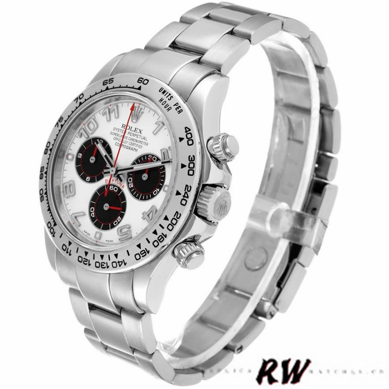 Rolex Cosmograph Daytona 116509 White Arabic Dial White Gold 40MM Mens Replica Watch