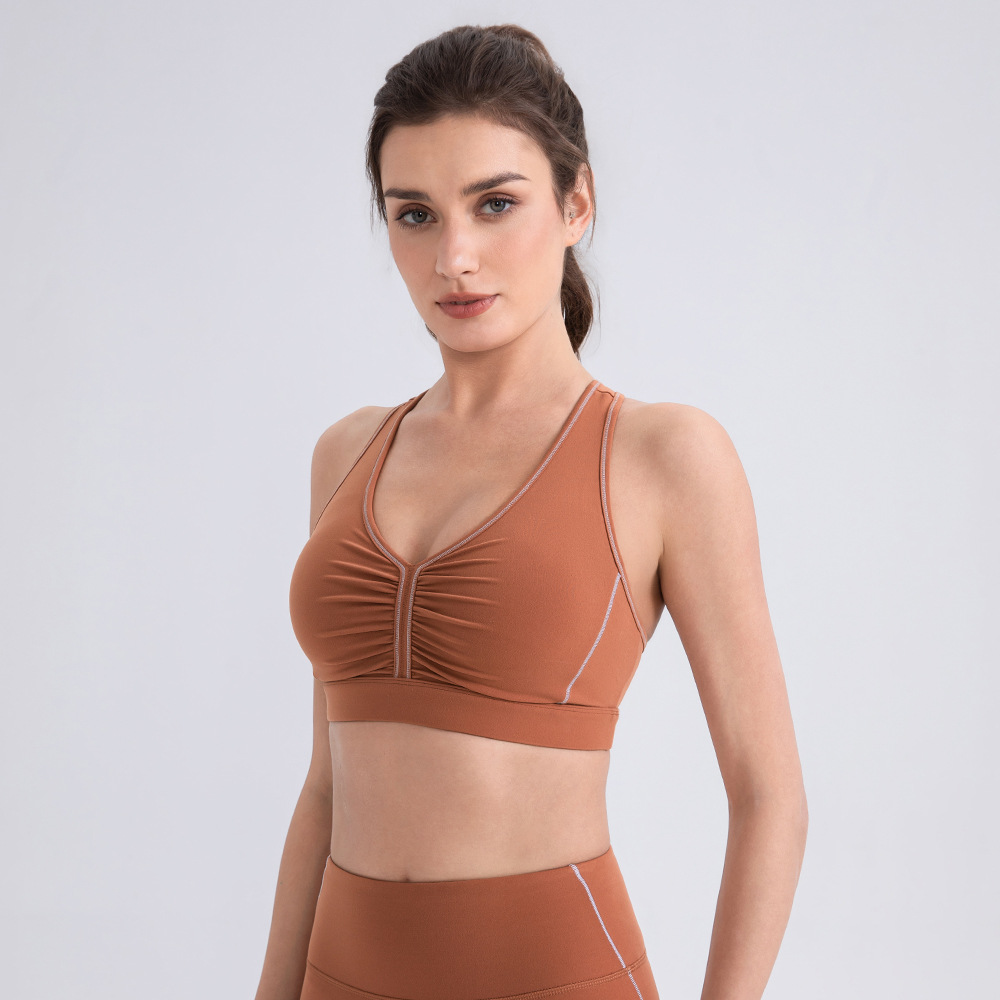 Zero Feel 3.0 PLUS Gathered Yoga Bra LULU Original Yarn Double 66 Lycra Water-Washed Shockproof Sports Bra