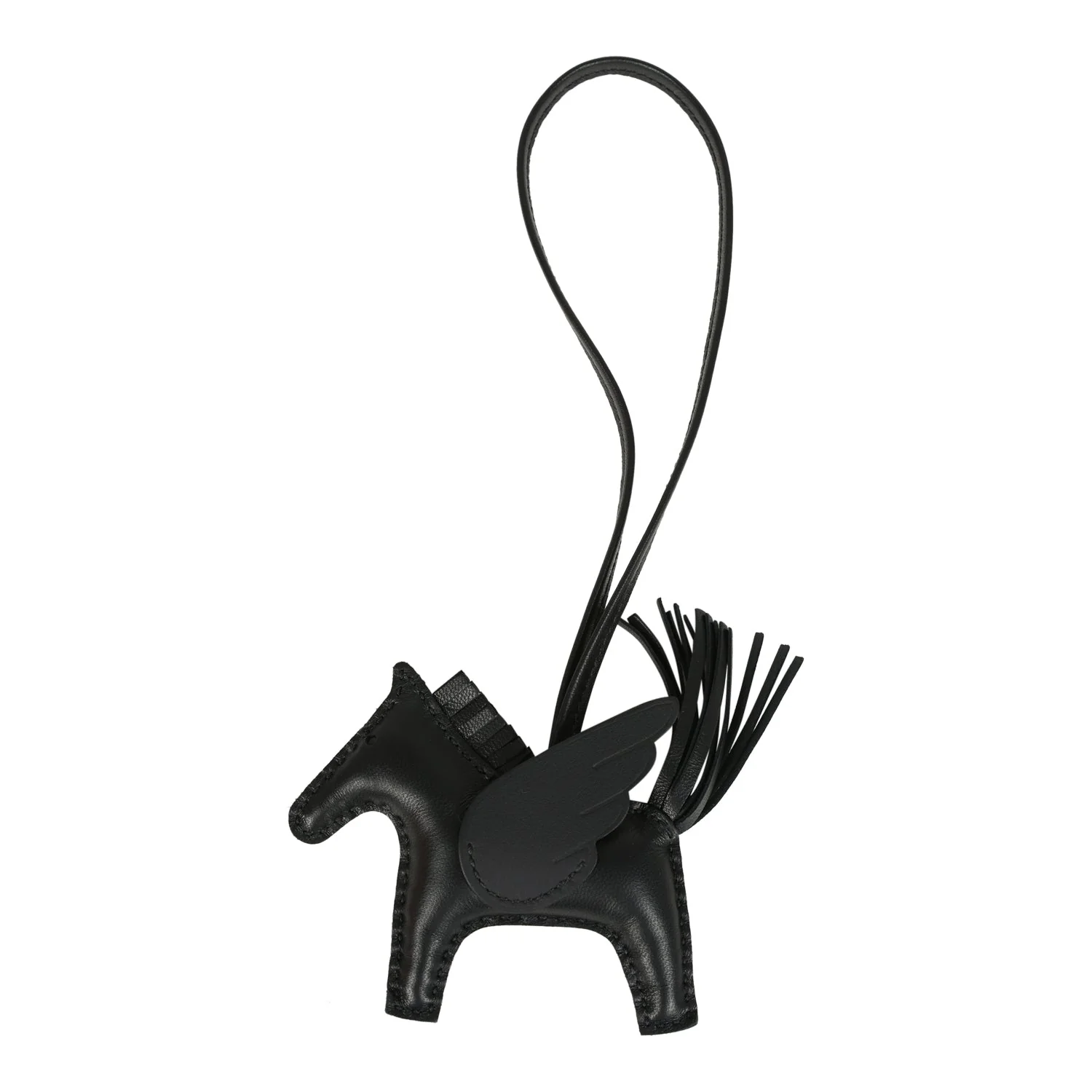 Hermes Pegase Rodeo Bag Charm PM So Black Milo Lambskin