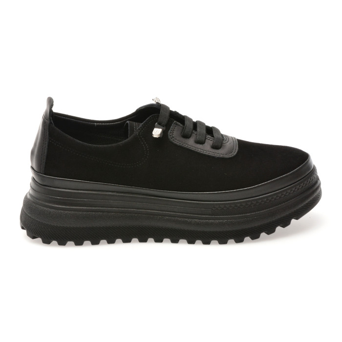 Pantofi IMAGE negri, 387375, din piele intoarsa
