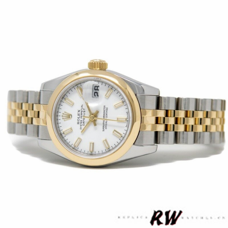 Rolex Datejust 179163 White Index Dial Domed Dezel 26MM Lady Replica Watch