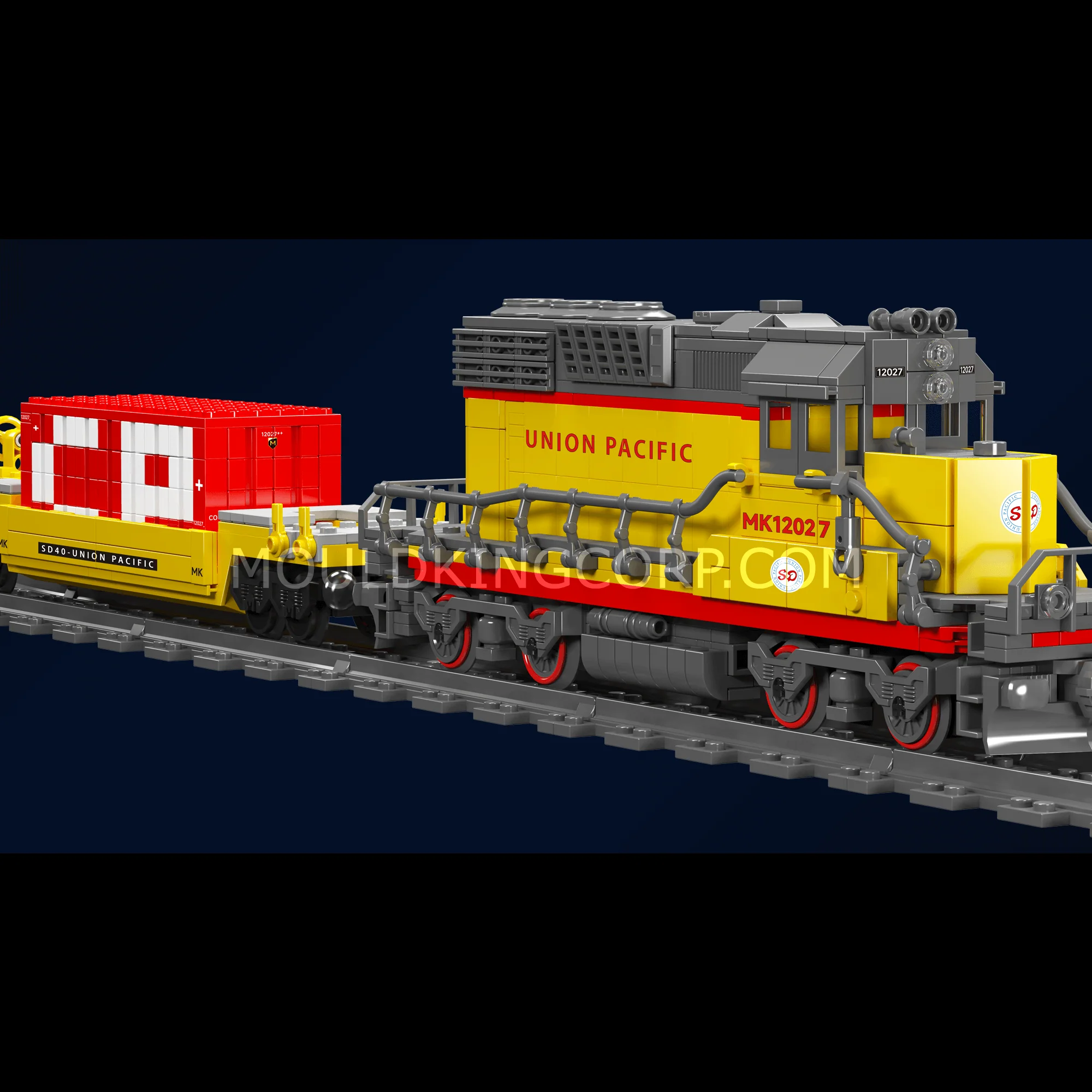 Mould King 12027 SD40-2 Diesel Locomotive Building Set | 1,257 Pcs