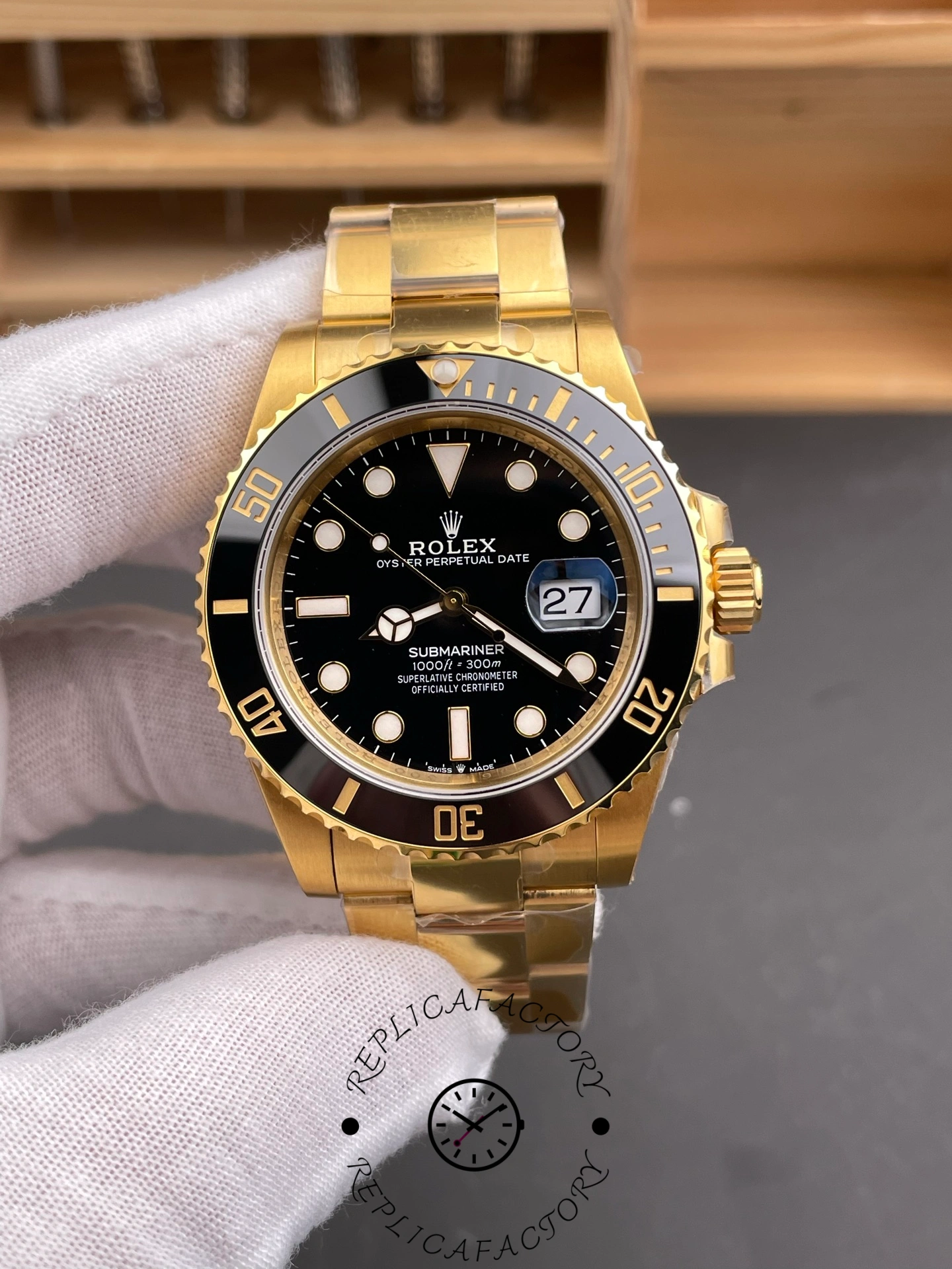 Rolex Submariner 126618LN Yellow Gold Black Dial 41mm Mens Replica Watch