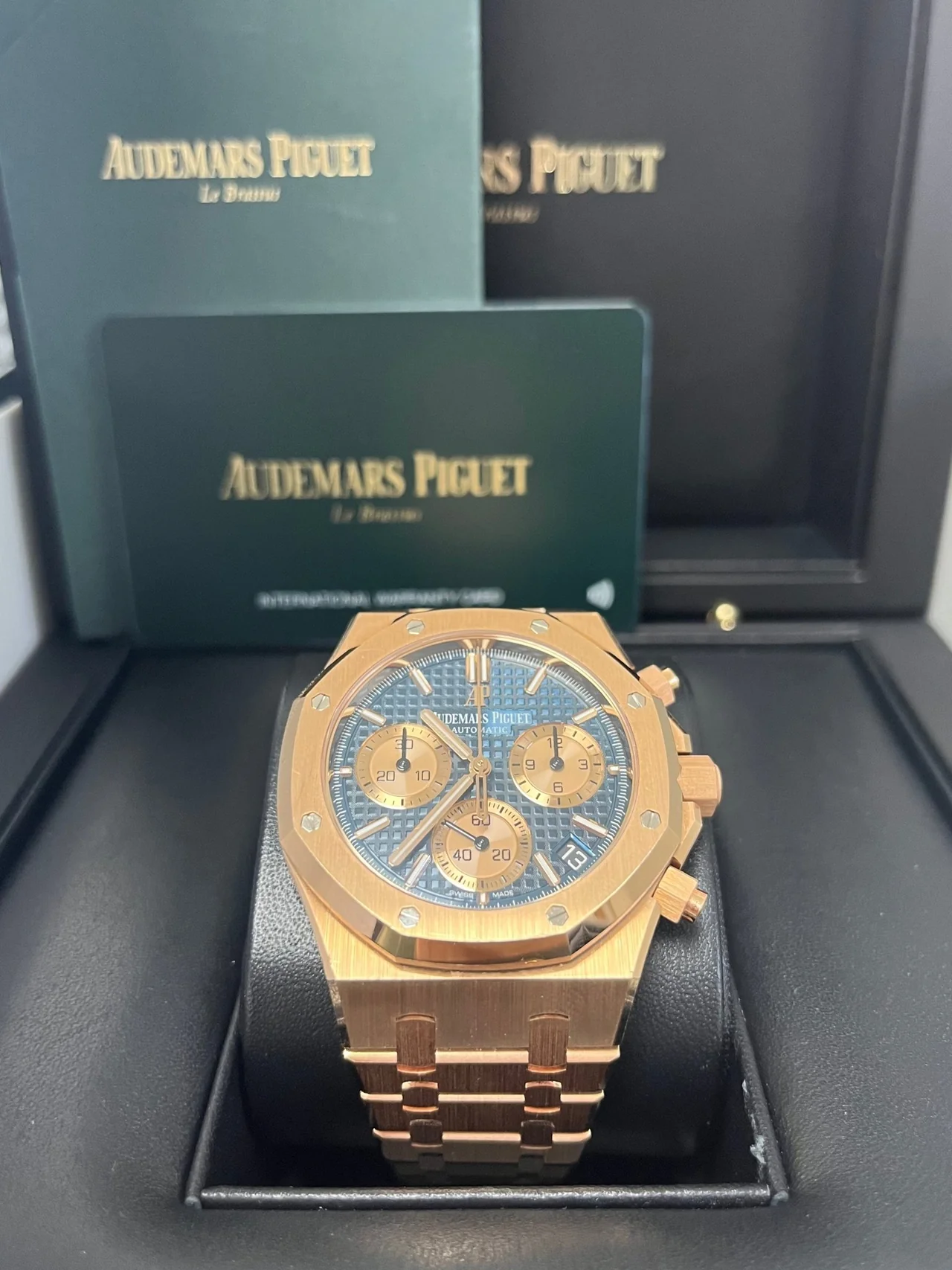 ROYAL OAK Pink Gold Blue Dial CHRONOGRAPH 41mm