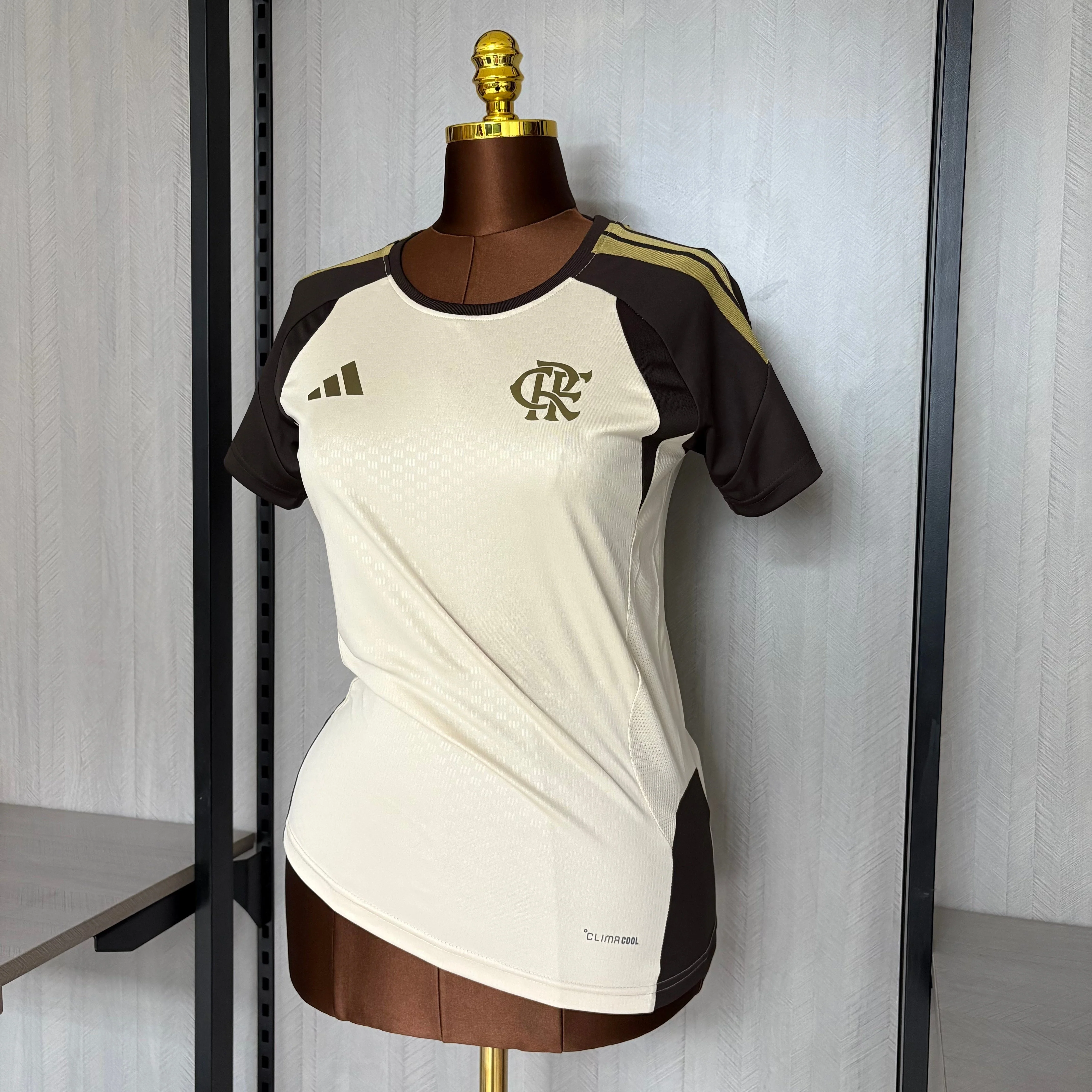 Camisa Flamengo Treino 2026 Feminina Bege - Fan Version