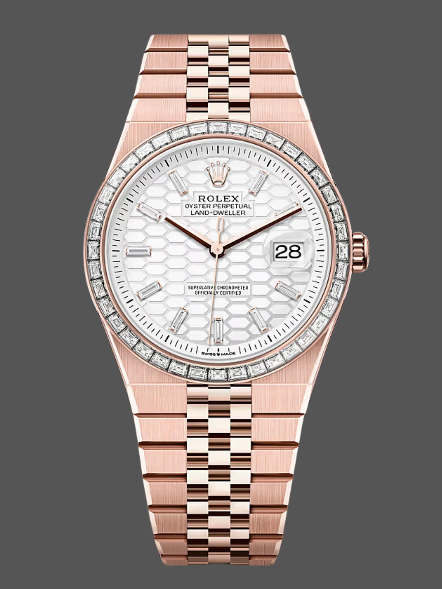 Rolex Land-Dweller 36 Oyster, 36 mm, Everose gold and diamonds M127285TBR-0002