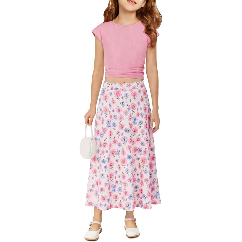 Girls 2 Piece Maxi Skirt Set