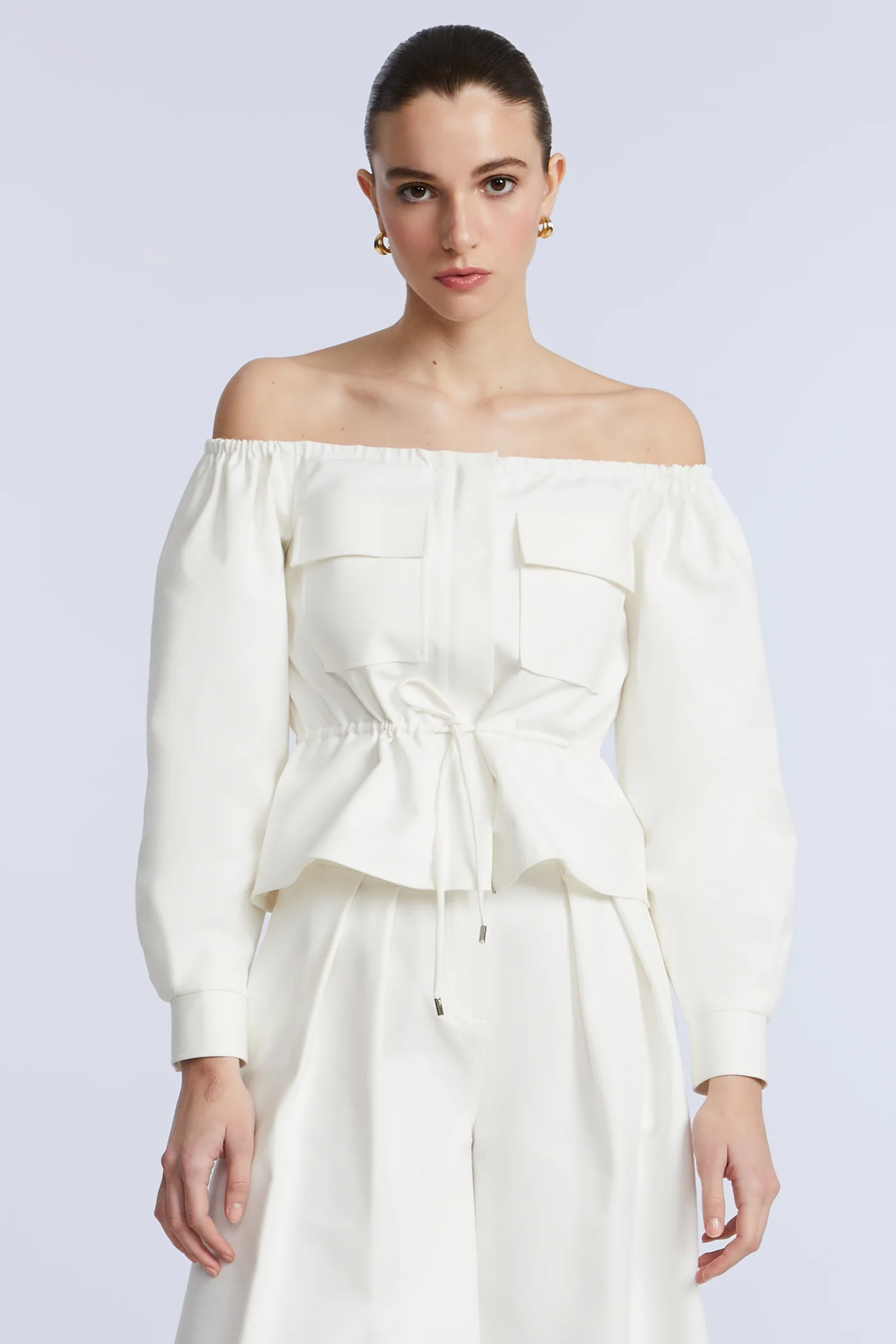Off Shoulder Drawstring Top