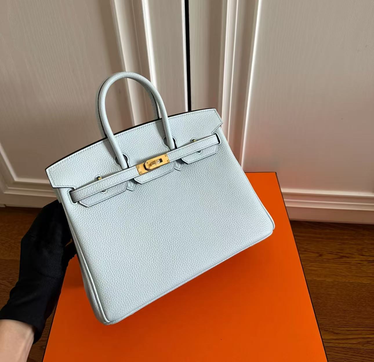 Hermes Birkin 25-35cm Haze blue Togo customization