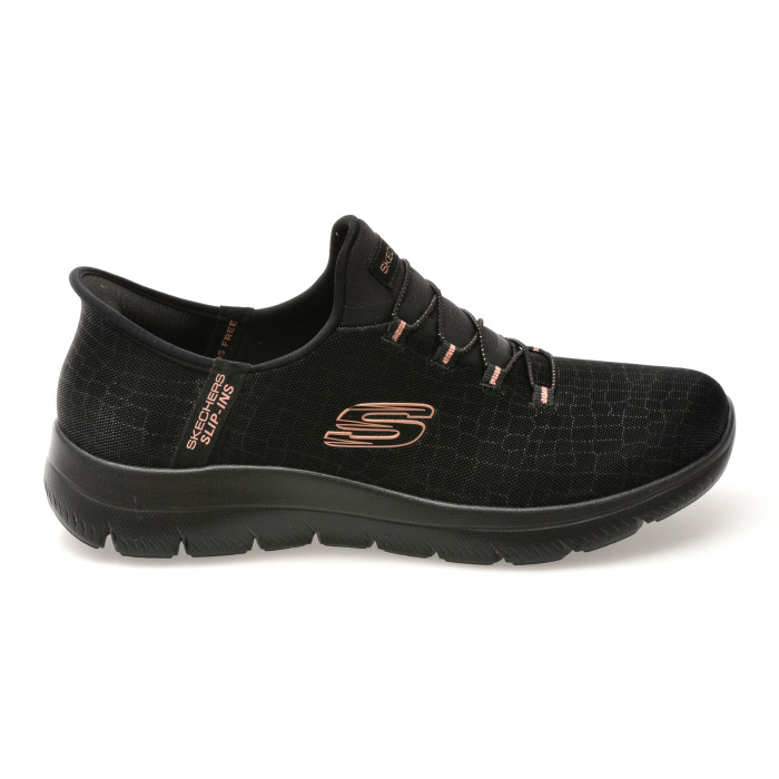 Pantofi sport SKECHERS negri, SUMMITS, din material textil