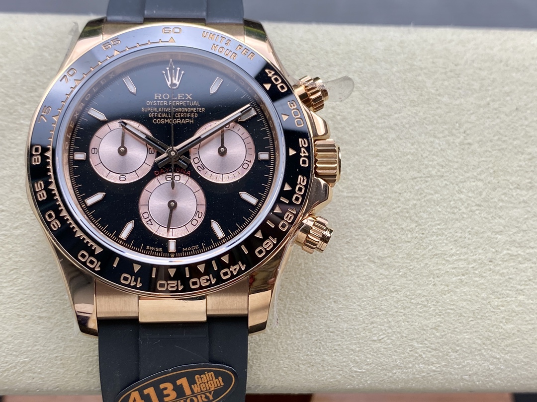 Rolex Cosmograph Daytona 116515LN Rose Gold Black Dial 40mm Mens Replica Watch