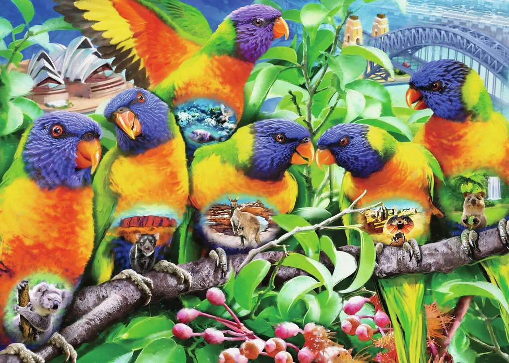Land of the Lorikeet 1000 Piece Puzzle