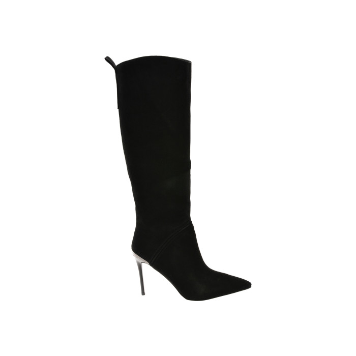 Cizme elegante EPICA negre, HK02, din piele intoarsa