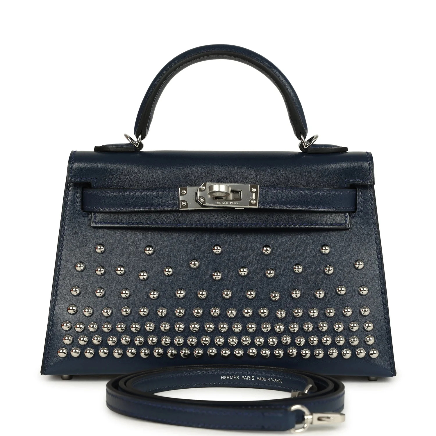Hermes Kelly Sellier 20 Clout�� Bleu Abyss Box Palladium Hardware