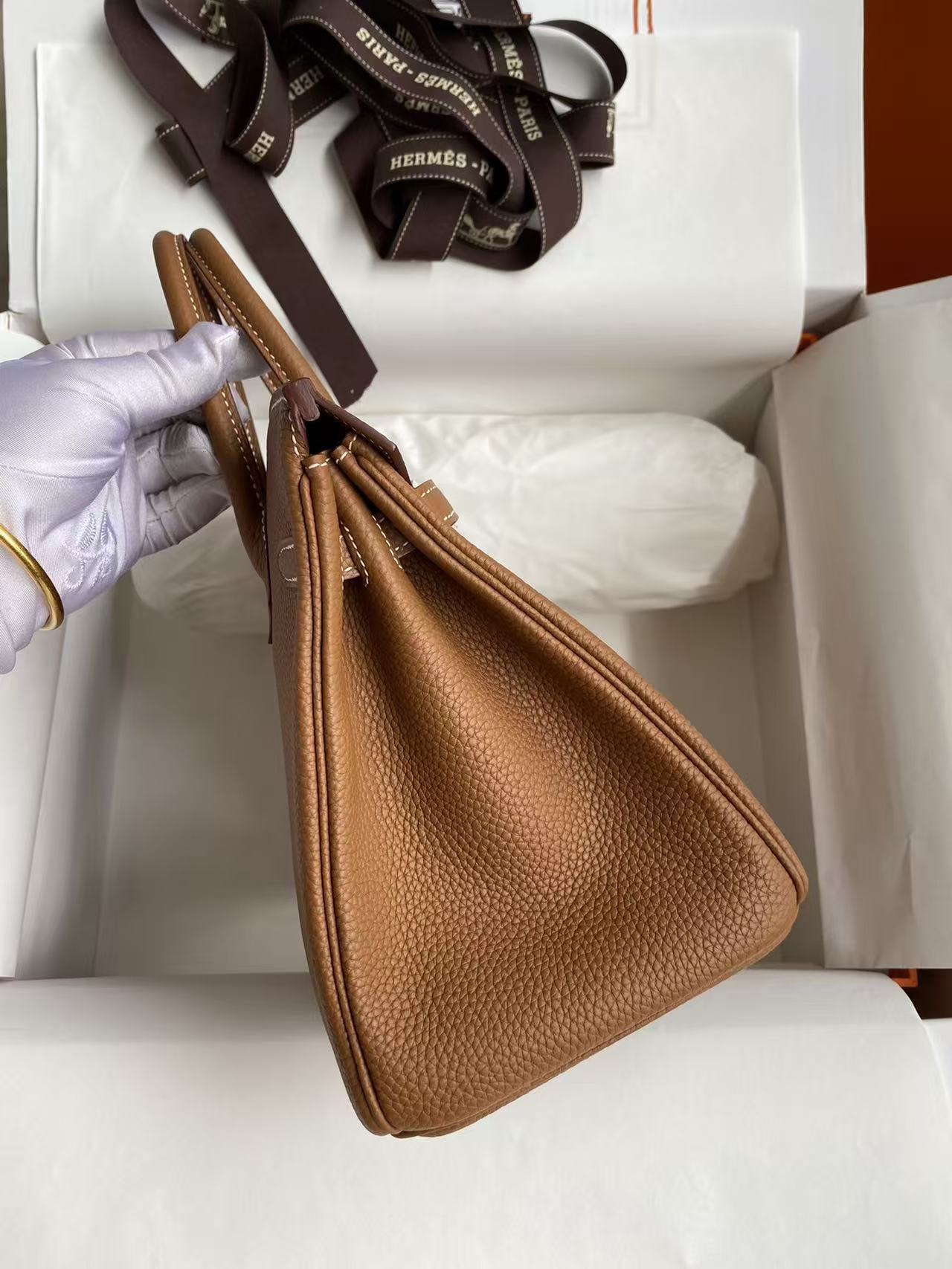 Hermès Birkin 40cm Golden Brown Customized