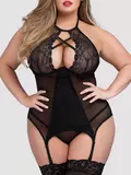 Lovehoney Plus Size Twilight Temptation Halterneck Basque Set