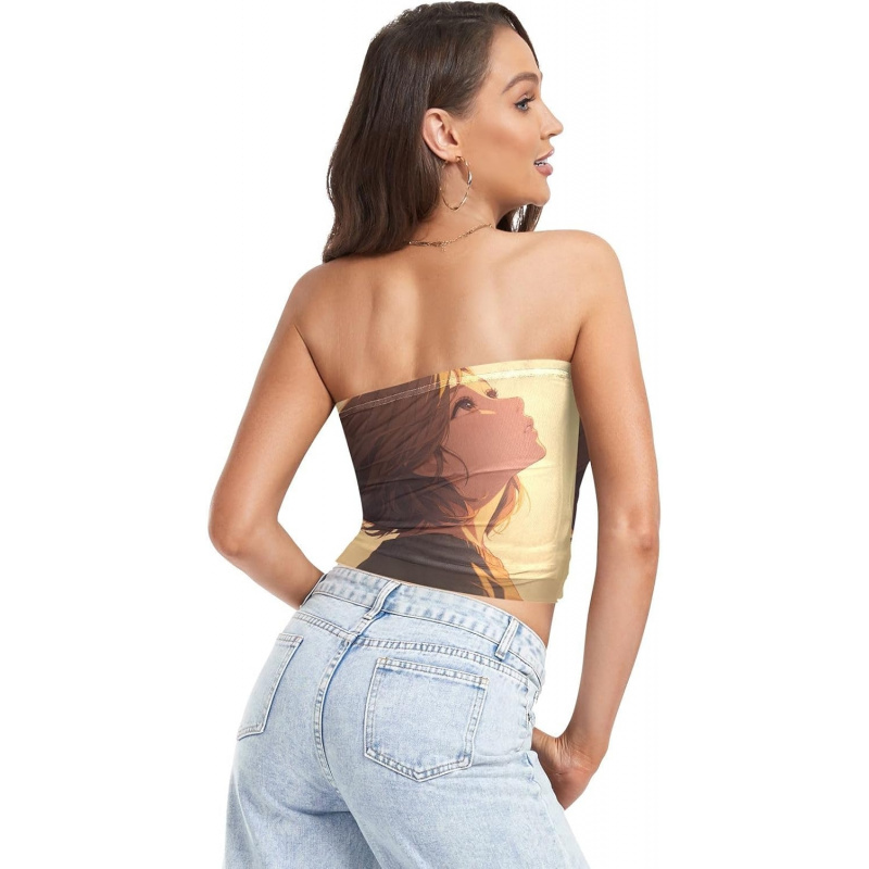 AURETOP Girl Women's Strapless Crop Tops