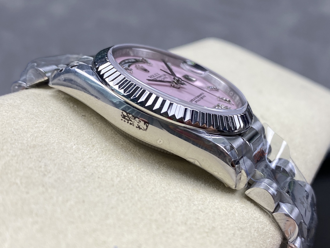 Rolex Day-Date 128239 White Gold Pink Opal Dial 36MM Unisex Replica Watch