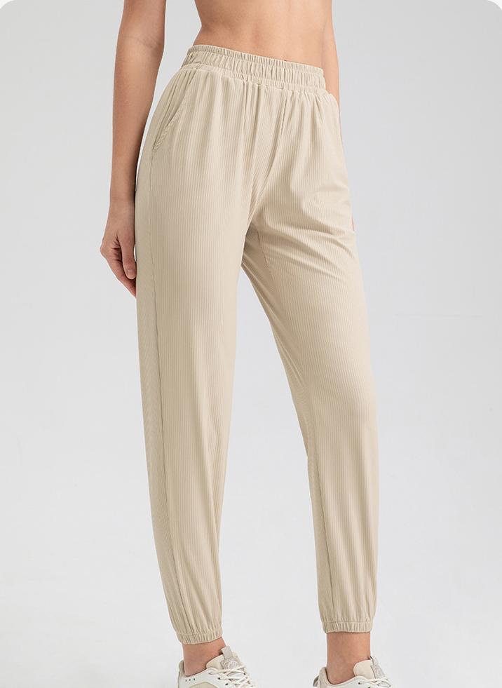 Women's Loose-fitting Casual Jogger Pants, Slimming High-waisted Running Fitness Pants with Pockets, Quick-drying Yoga Pants