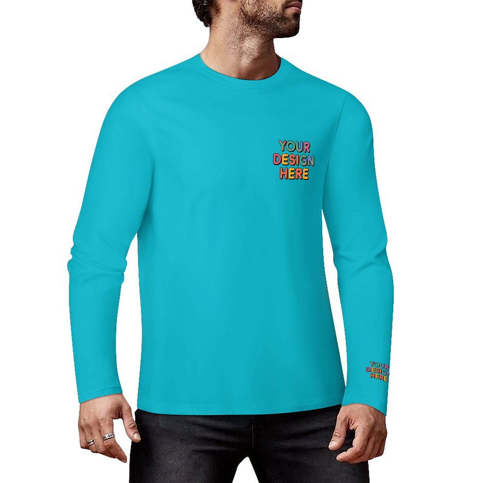 Custom Men’s Premium 160g Pure Cotton Long Sleeved T-Shirt