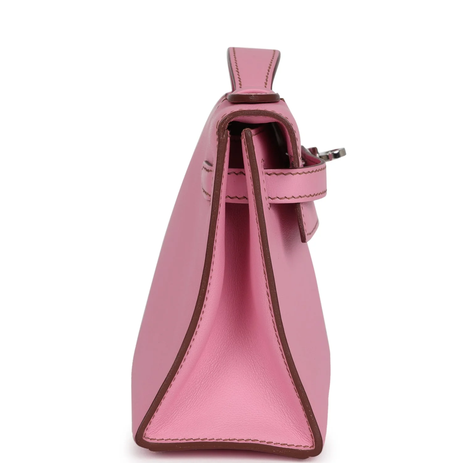 Hermes Kelly Pochette Bubblegum Swift Palladium Hardware