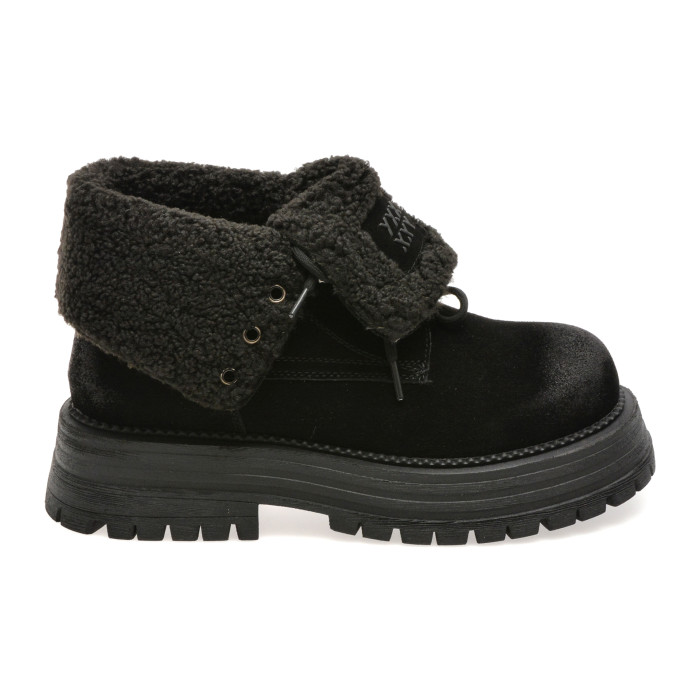 Ghete GRYXX negre, 3122, din piele intoarsa