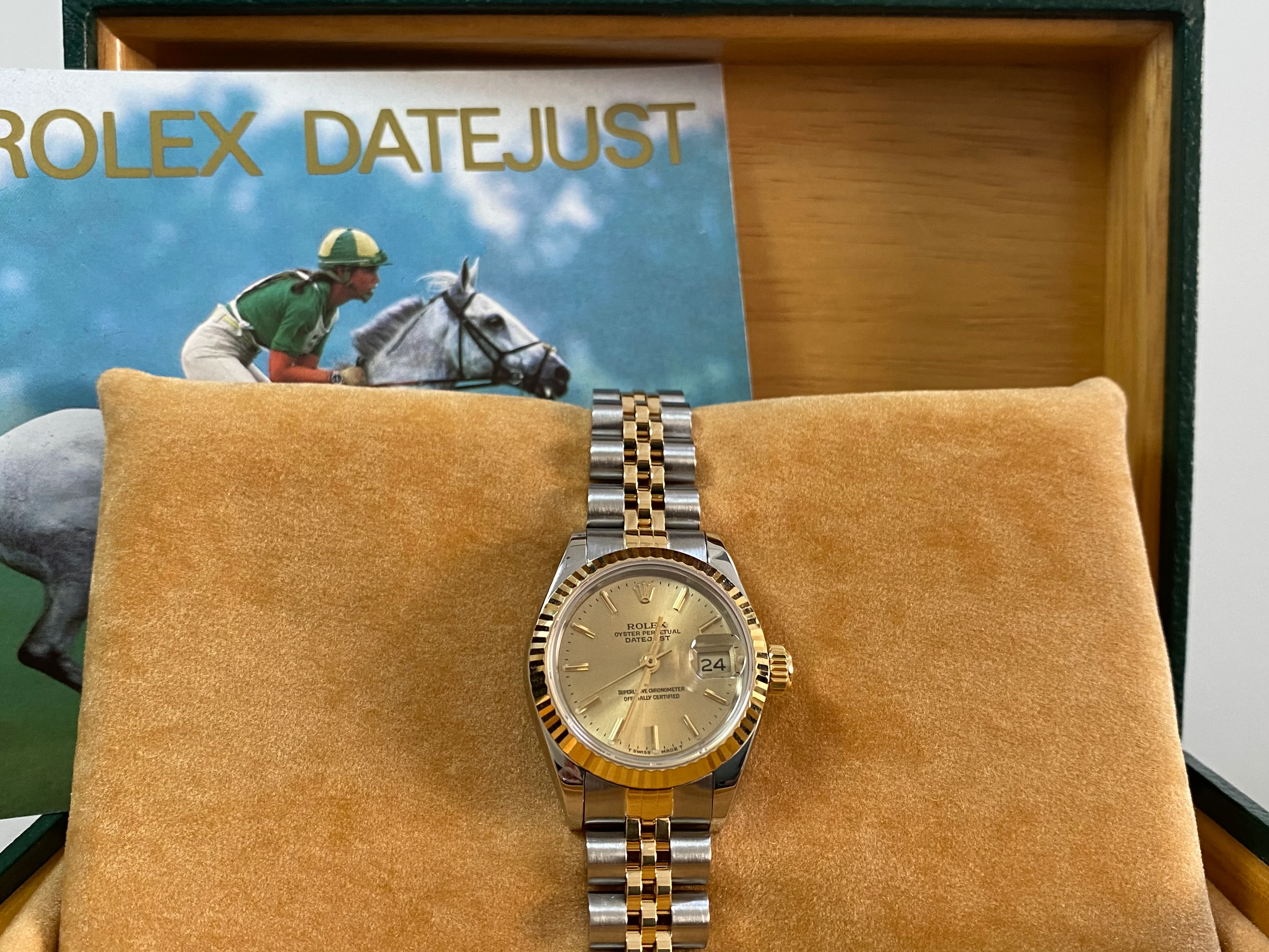 Rolex Steel and Yellow Gold Lady-Datejust - E serial- Fluted Bezel - Champagne Index Dial - Jubilee Bracelet - 69173