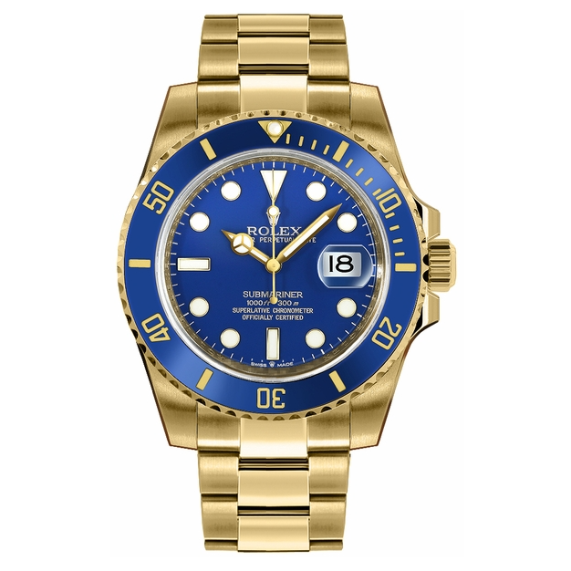 ROLEX WHITE GOLD SMURF SUBMARINER WATCH REF. 116619
