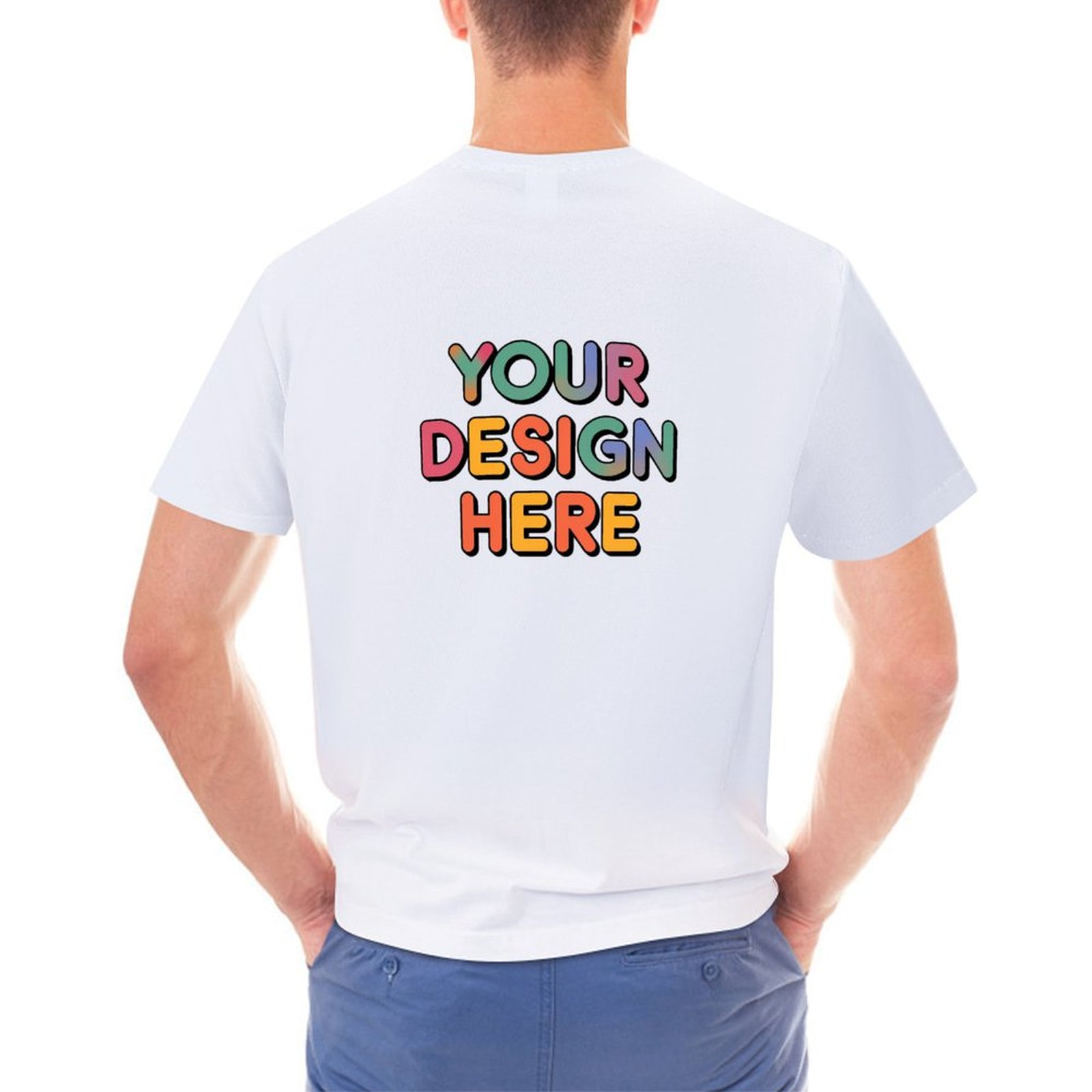 Customized Men’s Gildan T-Shirt Back Print in Pure Cotton