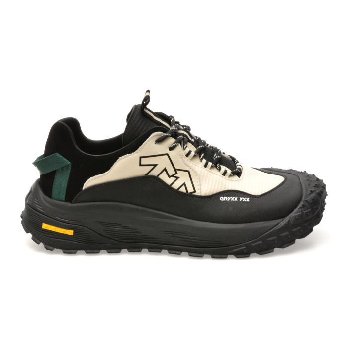Pantofi sport GRYXX alb-negru, LN37, din piele naturala