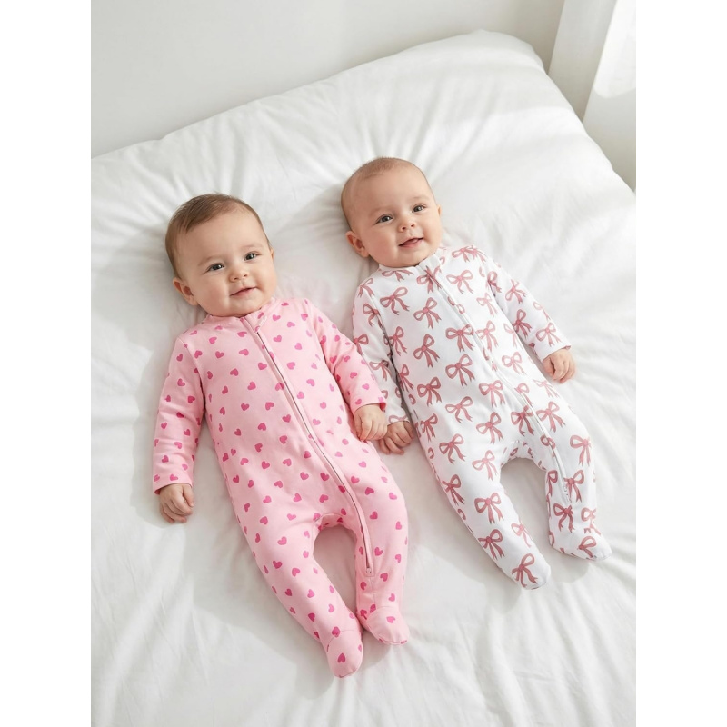 VAELIRAEL 2 Pcs One-Piece Footed Jumpsuits