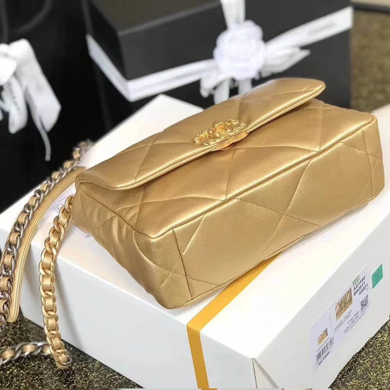Chanel 19 Flap Bag As1160 Gold