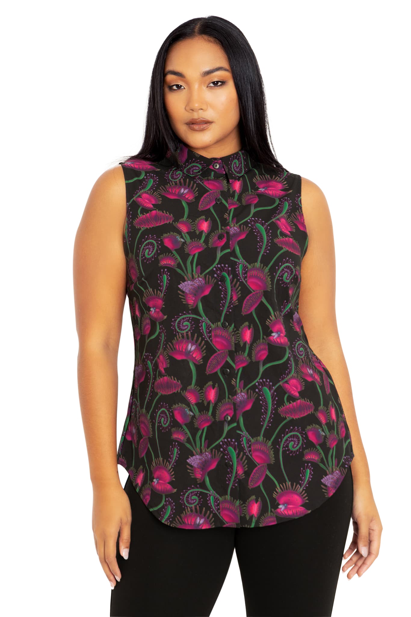 Women’s Graphic Print Button-Up Shirt