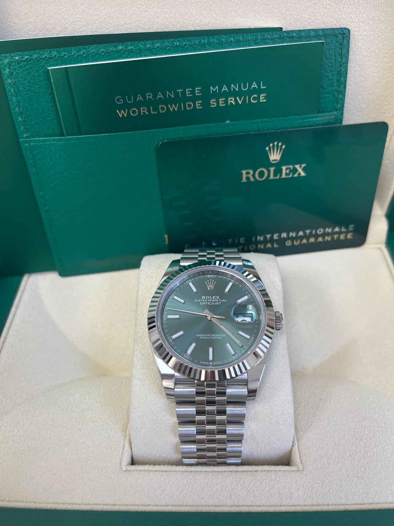 Rolex Datejust 41'Mint Green' 126334 Steel & White Gold