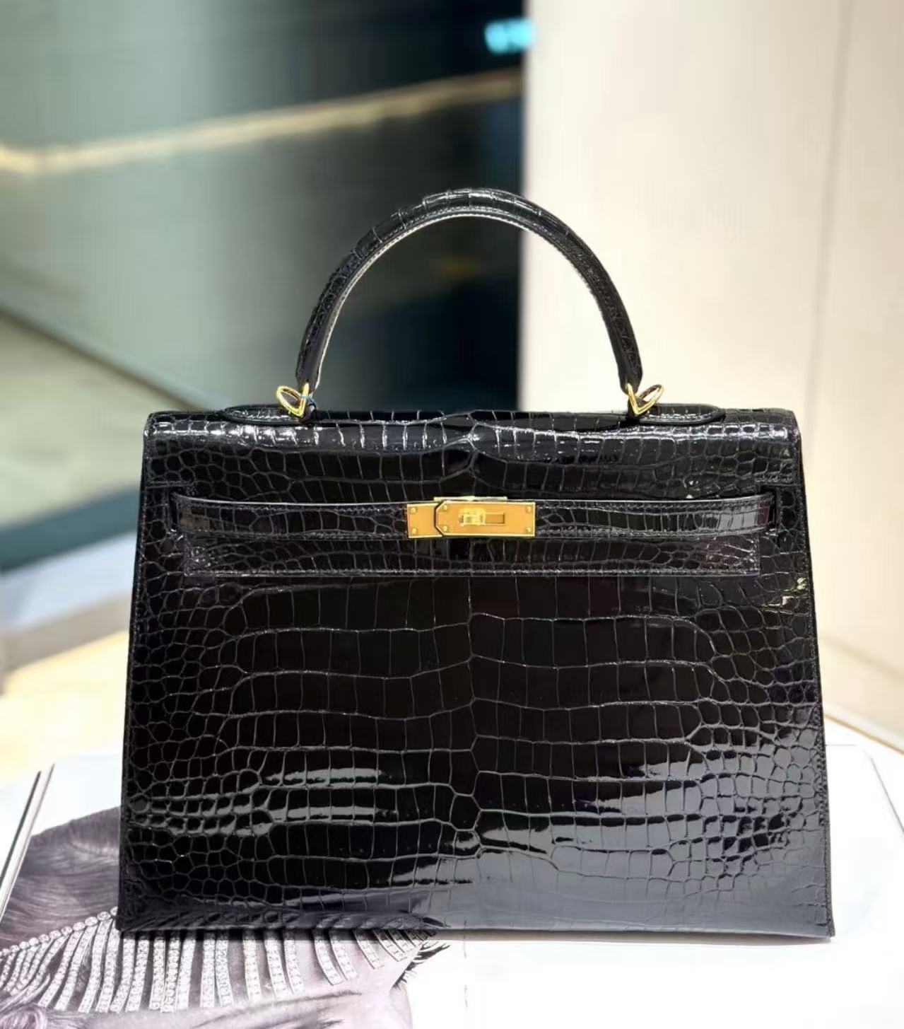 Hermes kelly 35  custom Nile Crocodile