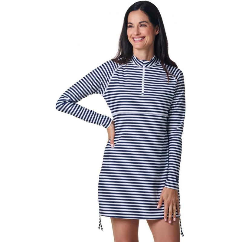 AURETOP Women's Ruche Long Sleeve Swim Shirt